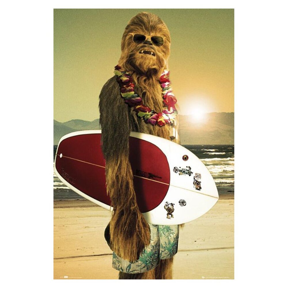 Star Wars Chewbacca Surfing Poster